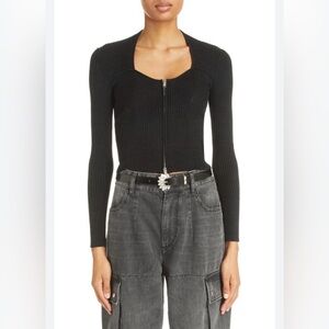 NWT Isabel Marant Zelie Rib Bustier Merino Wool Blend Sweater Cadigan FR 38 $770